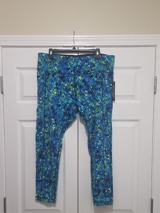Soma Pants - Soma Blue & Green Abstract Print Leggings